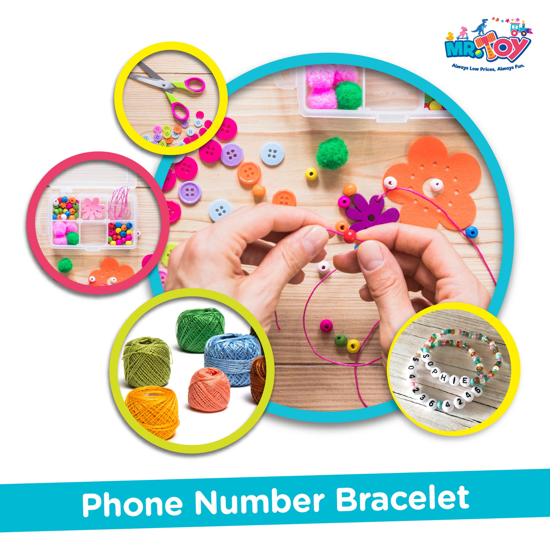 Kid bracelet with sale phone number